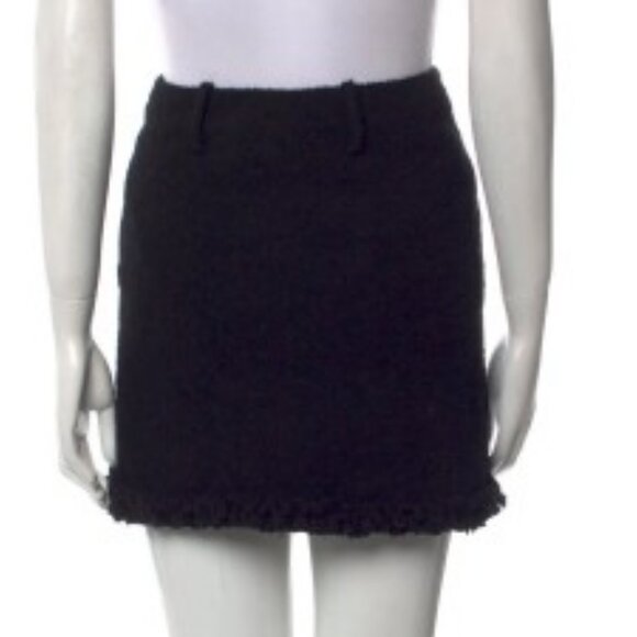 Vintage Chanel Black Tweed Mini Skirt - Picture 1 of 8
